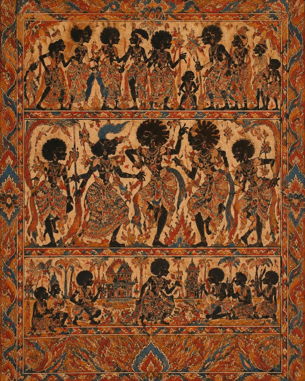 Artwork in the style of Kamasan Balinese Painting